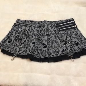 Mini Skirt with Zippers, Studs, & Skeletons